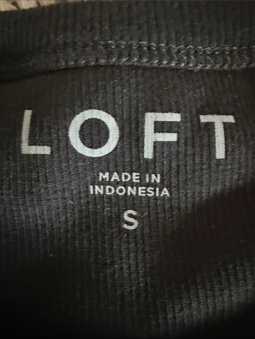 LOFT Black Ribbed Tank Top - Picture 2 of 2